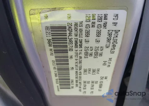 2004 Dodge Grand Caravan Sxt z USA, uszkodzony, nr VIN 2D4GP44L34R517183